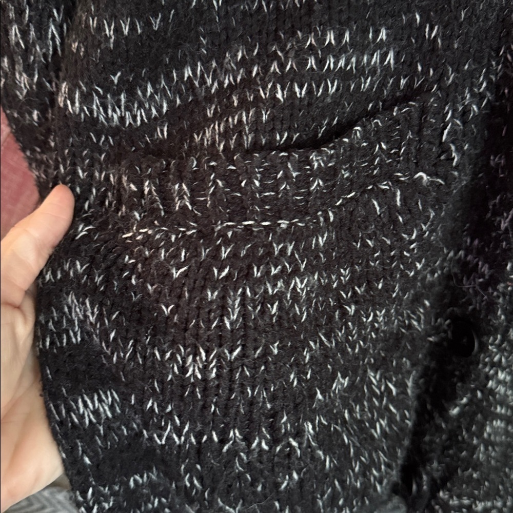 Line oversized marbled cardigan size large black and white with pockets soft - Picture 4 of 5